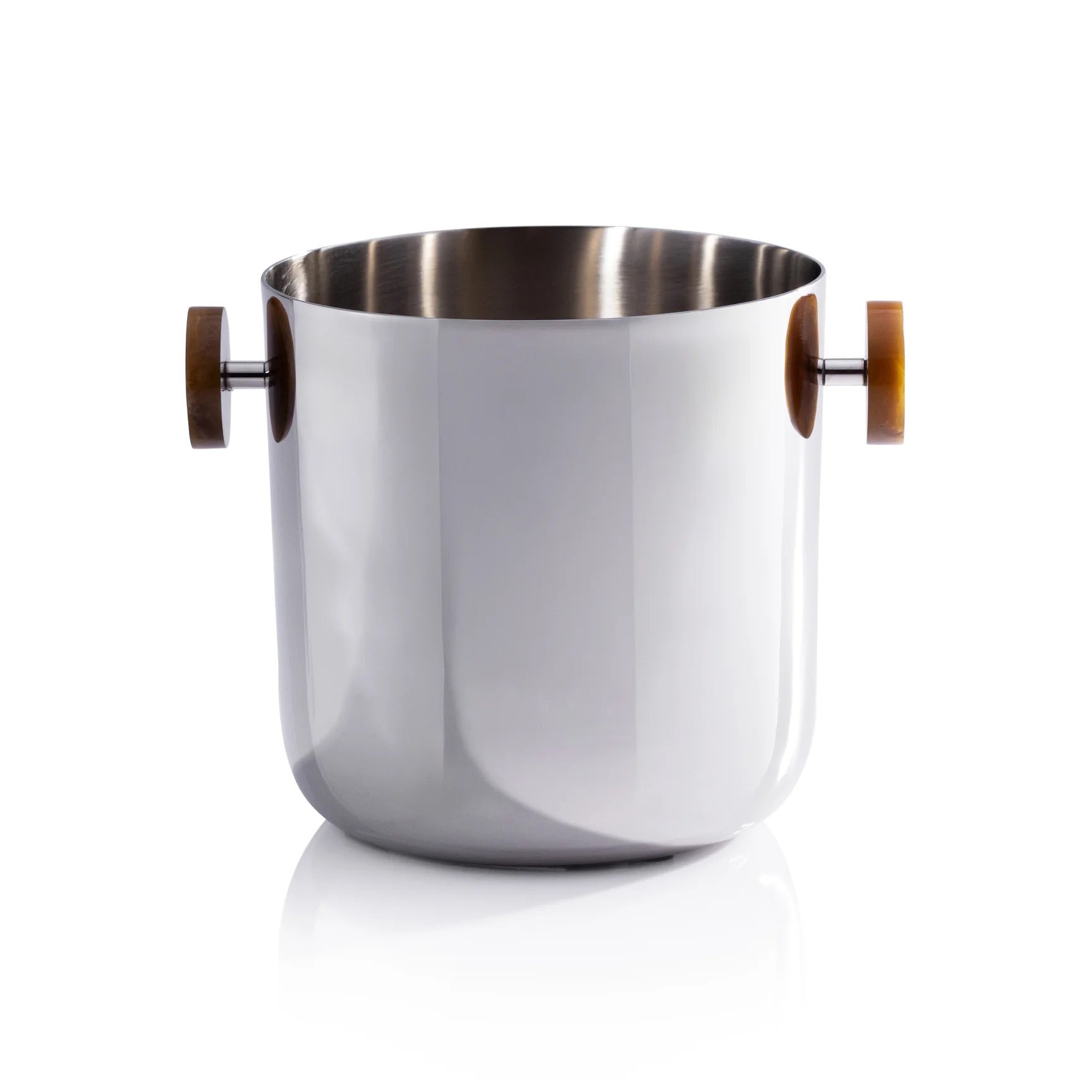 Spiga Ice Bucket - Nickel with Amber Accent and Tongs