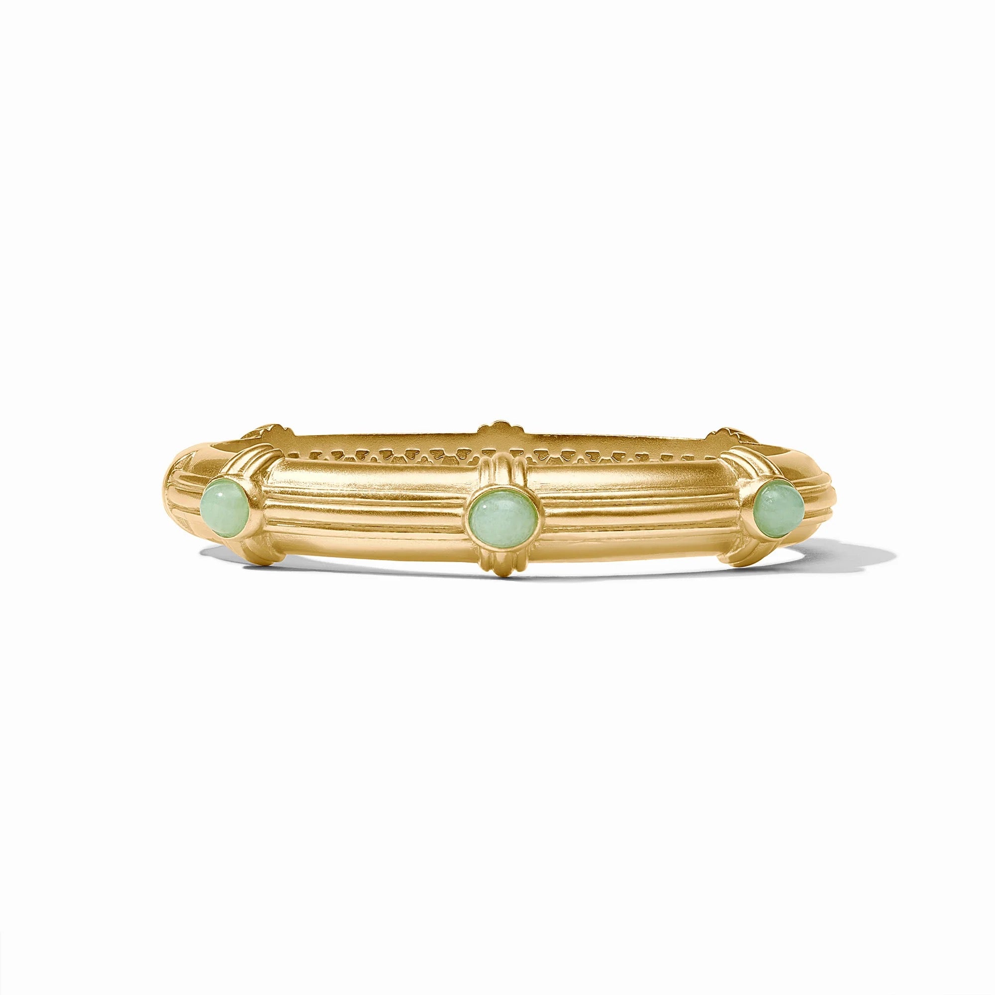 Portofino Stone Hinge Bangle - Aqua Jade