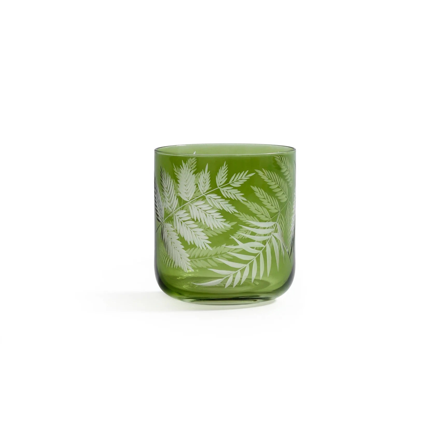 Fern Leaf Rocks Glass