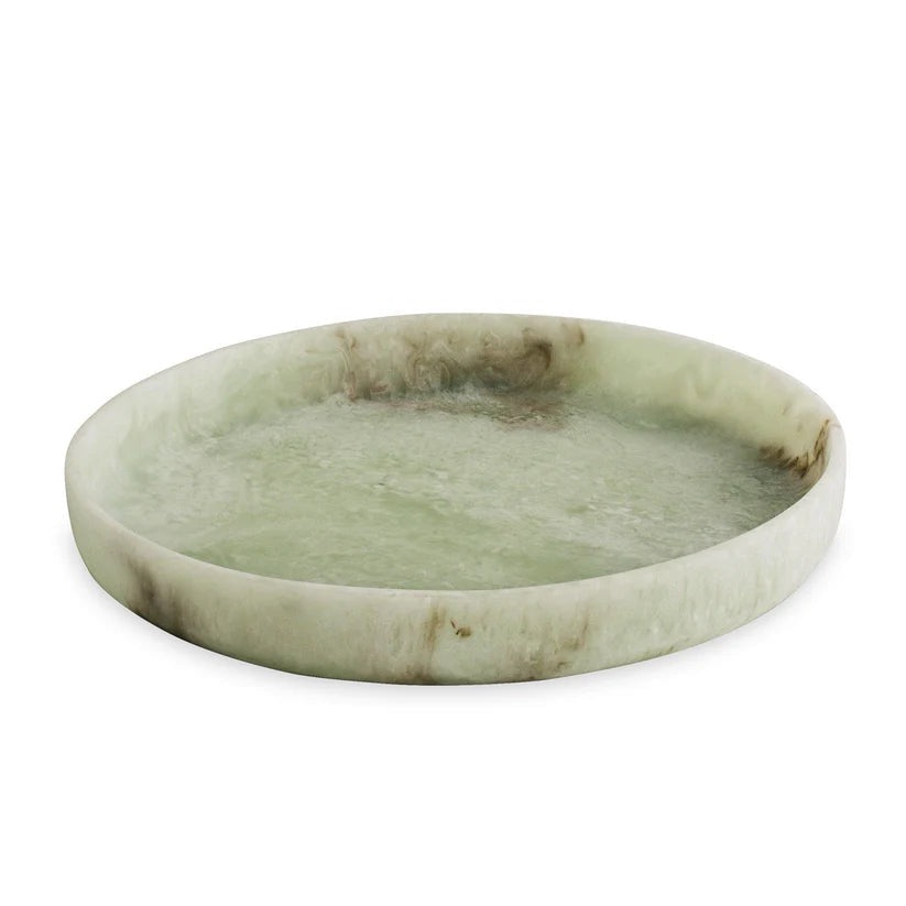Resin Giada Round Tray - Jade Swirl