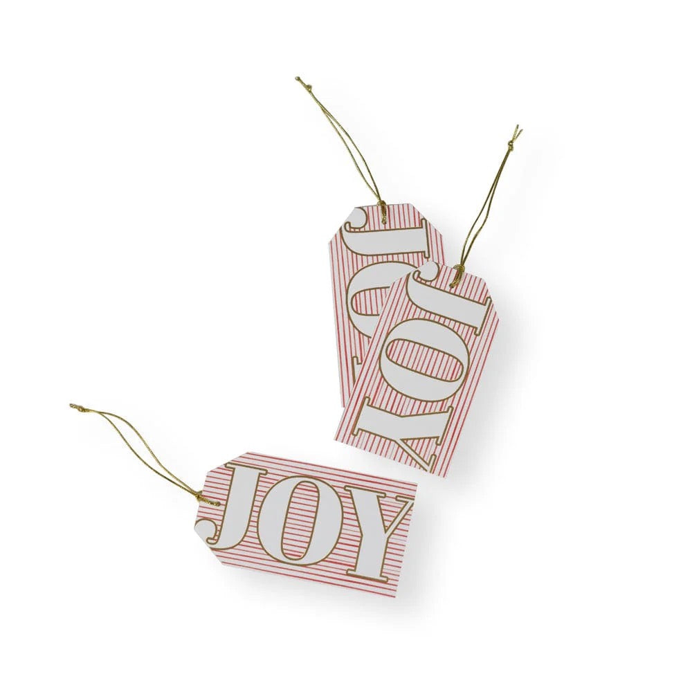 Joy Stripes Foil Gift Tags - 4 Per Package