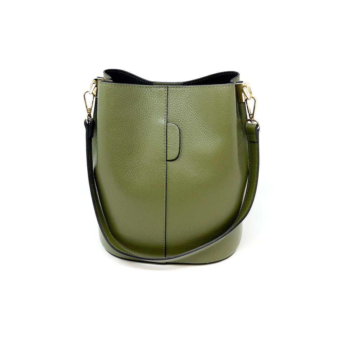 Olive Leather Bucket Bag
