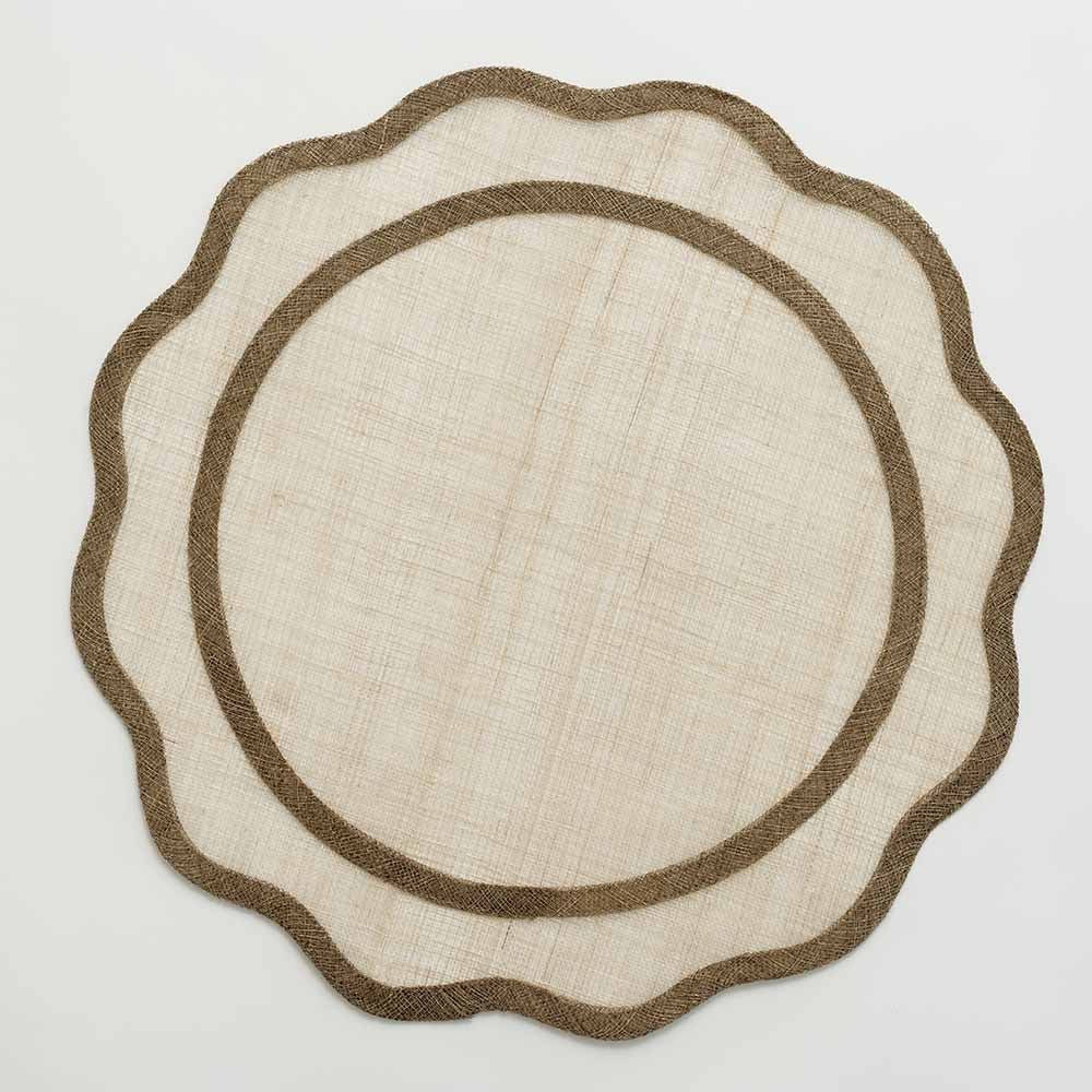 Set of 4 Scalloped Rice Paper Placemat