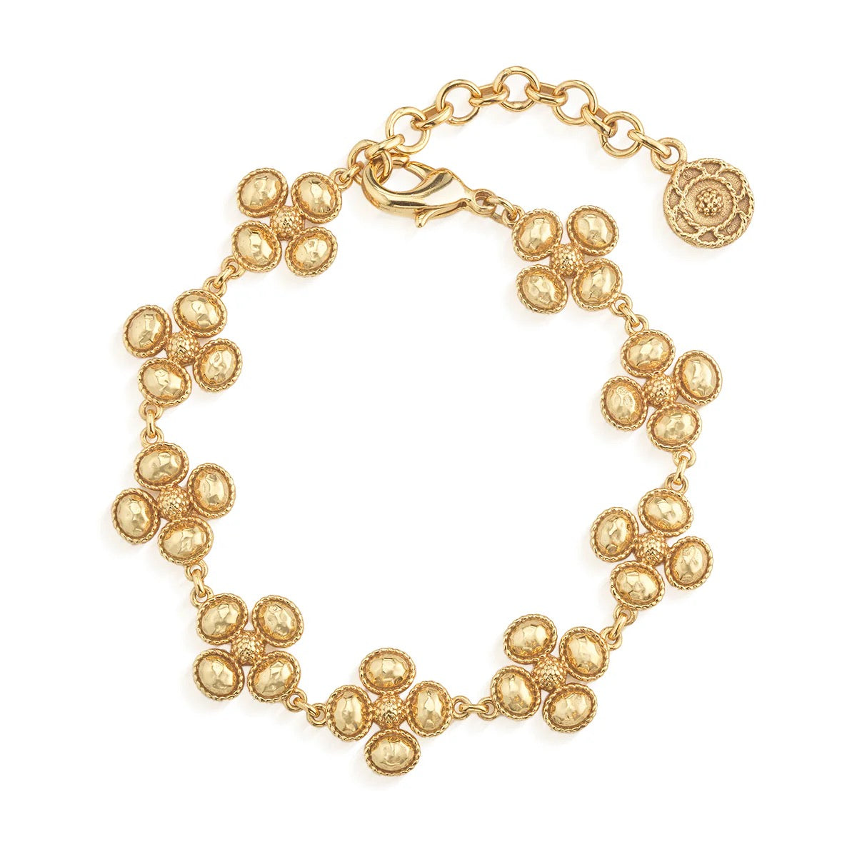 Berry Clover Linear Bracelet 7" Gold