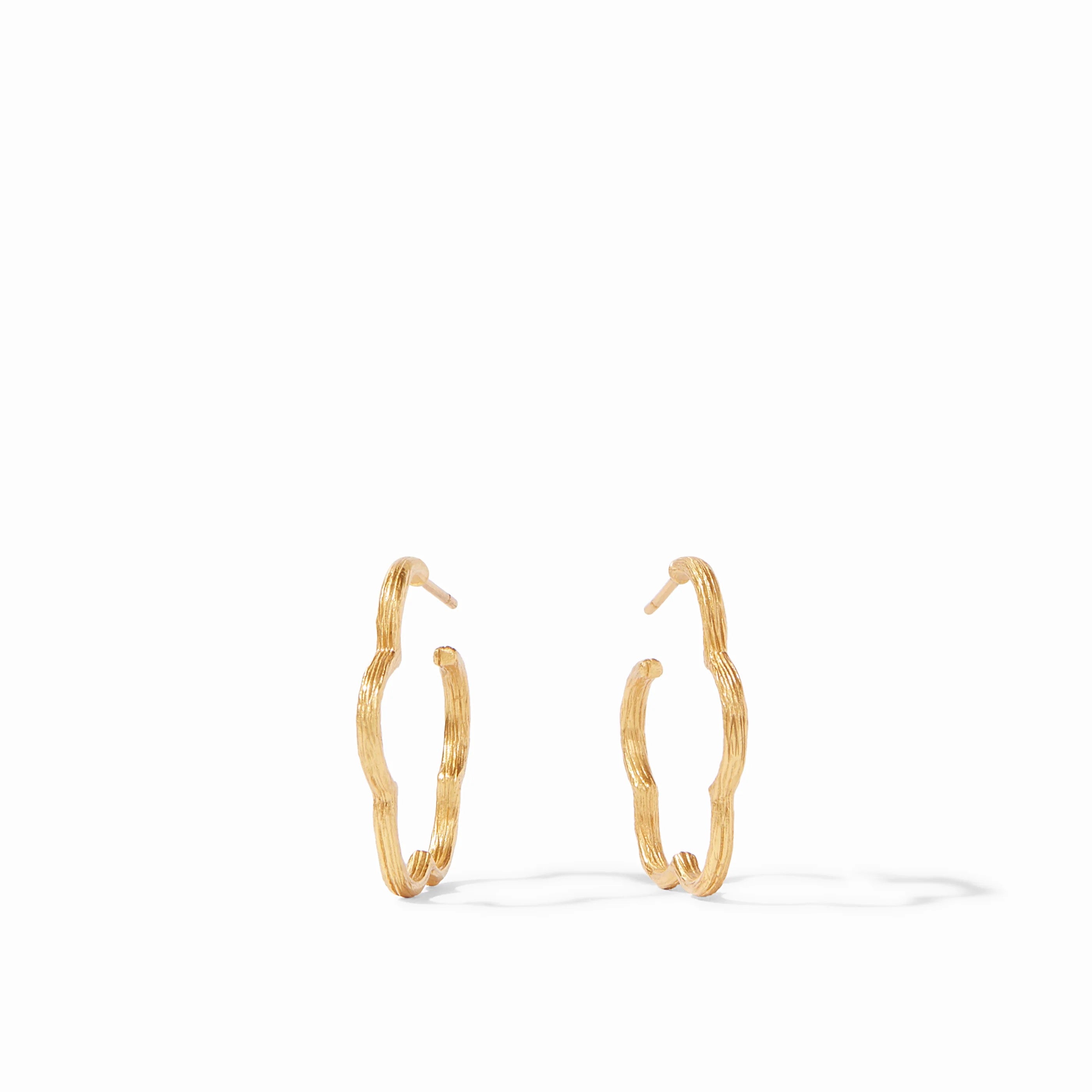 Gardenia Textured Hoop- Gold