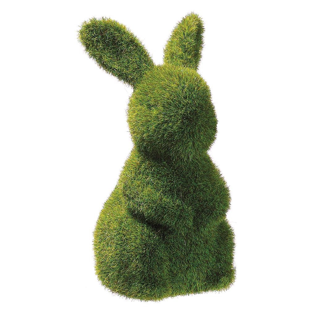 6.5" Moss Covered Standing Bunny Green
