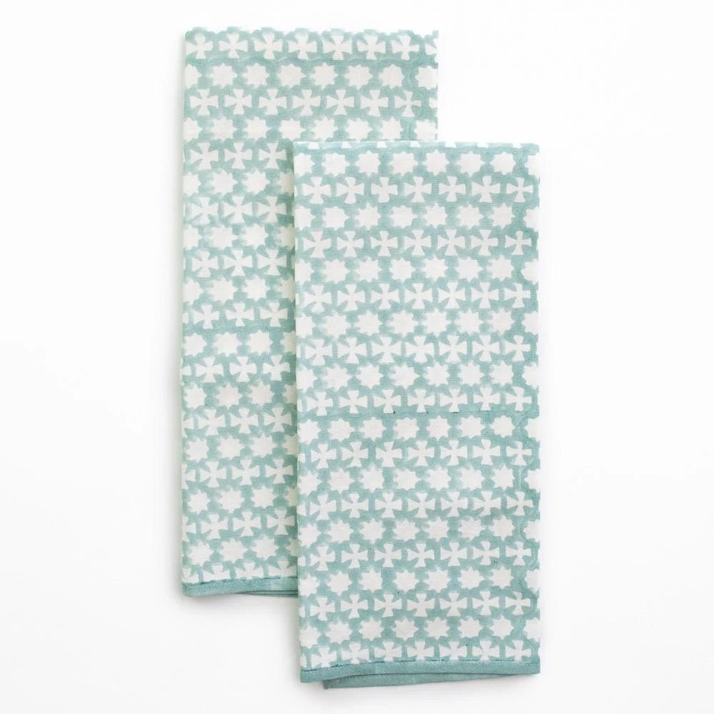 India Hicks Cuban Cross Tea Towel - Palladian Blue