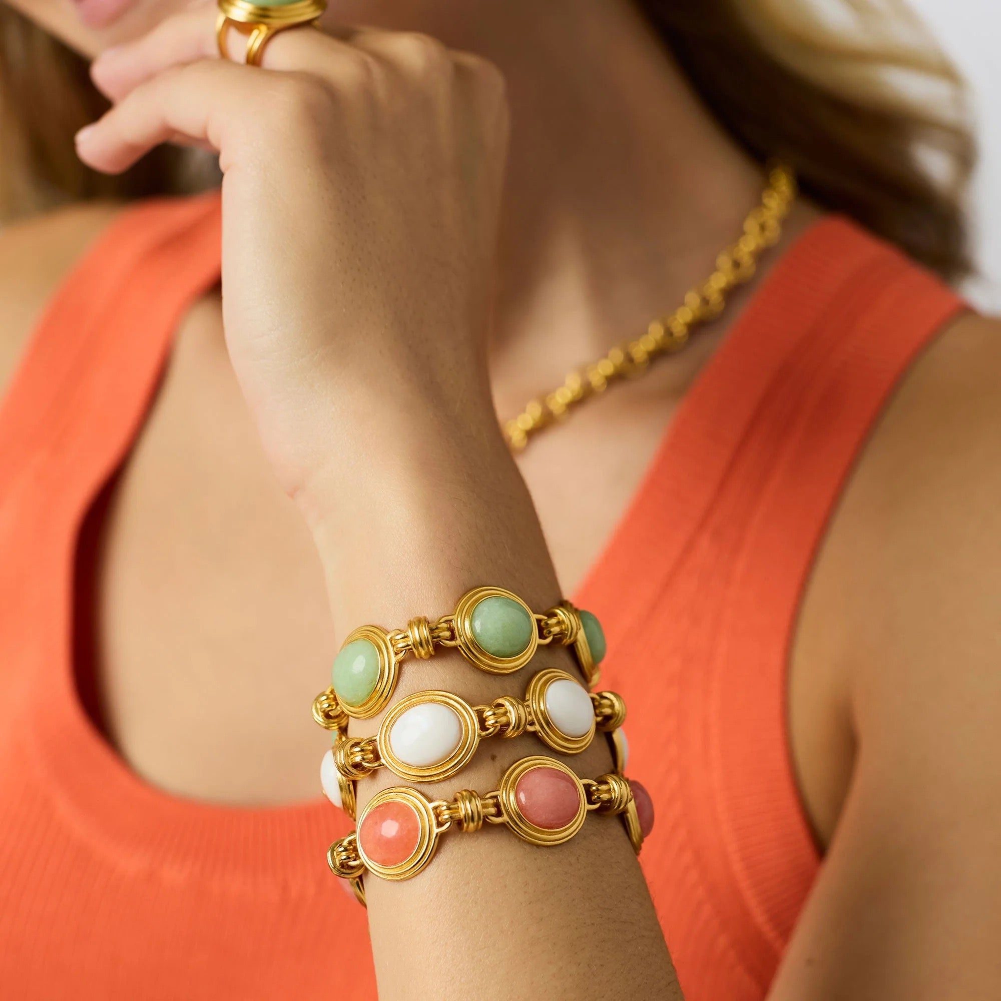 Portofino Stone Bracelet- Aqua Jade