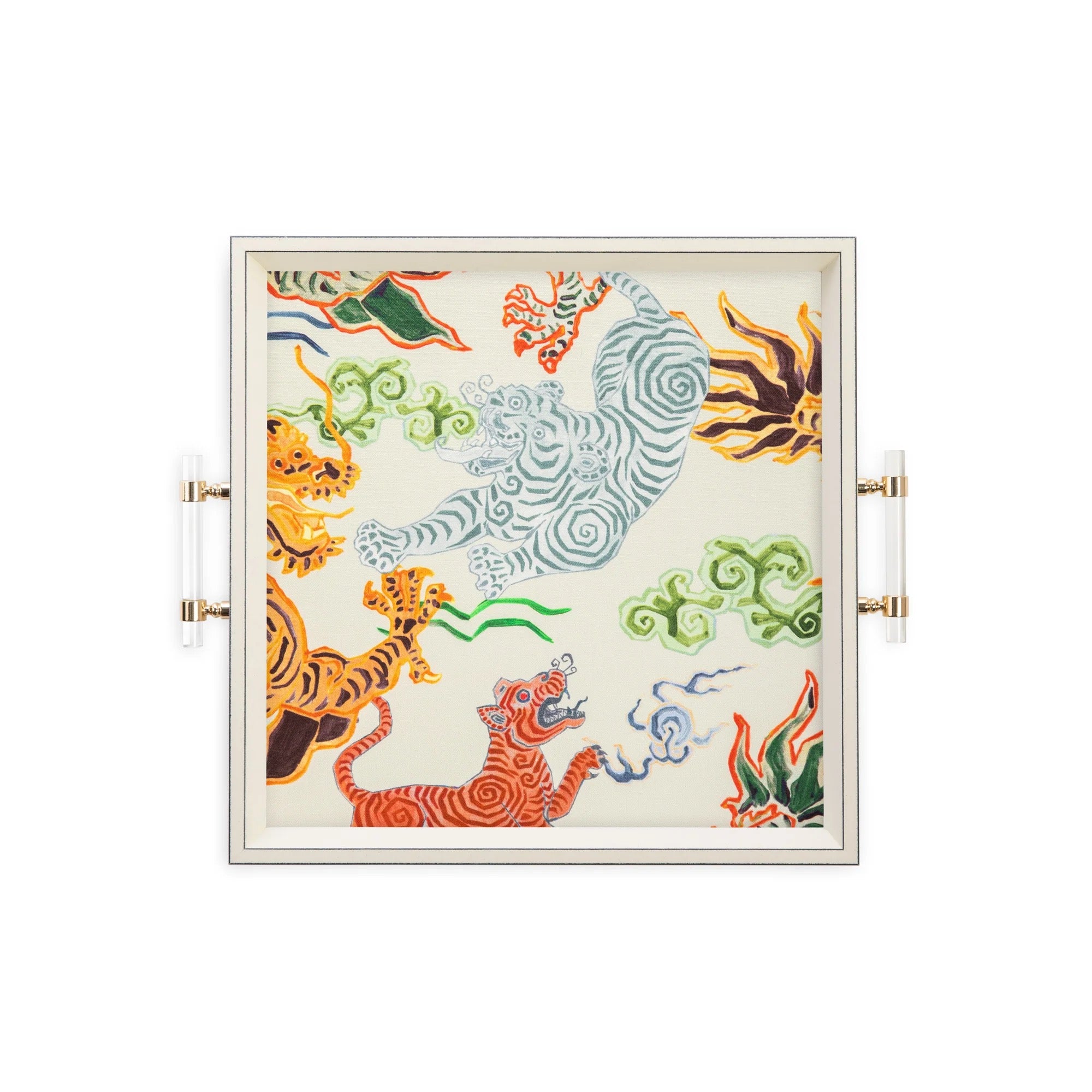 Square Serving Tray with Acrylic Handles