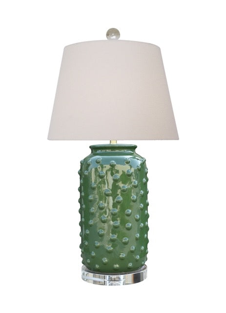 Green Dots Vase Lamp