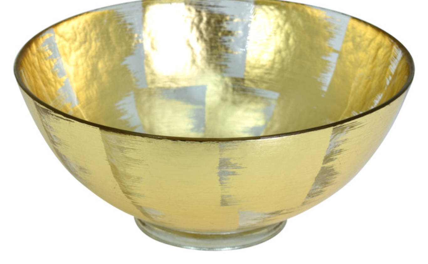 Footed Glass Bowl - Gold by Tamara Childs