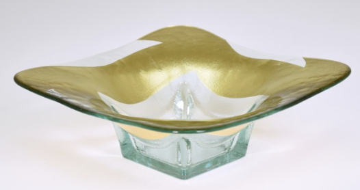 Small Handmade Square Glass Bowl