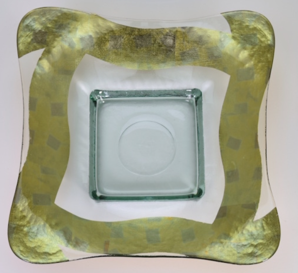 Large Square Handmade Recycled Glass Bowl