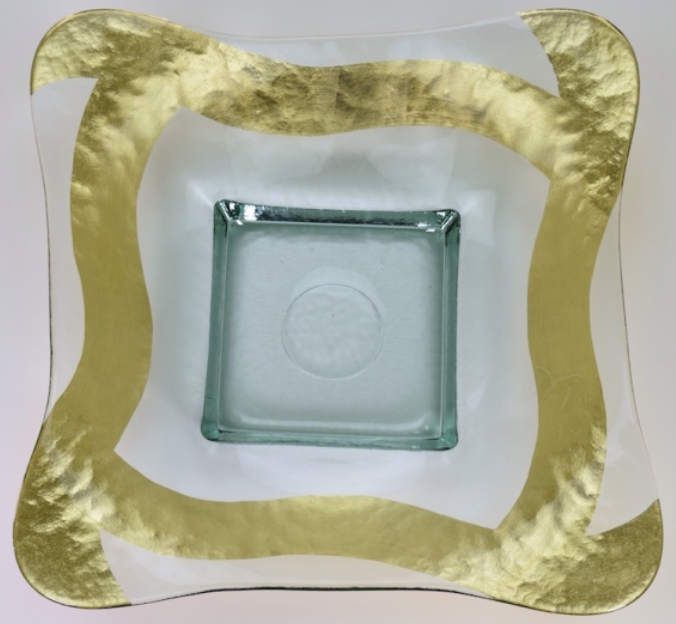 Extra Large Square Handmade Recycled Glass Bowl