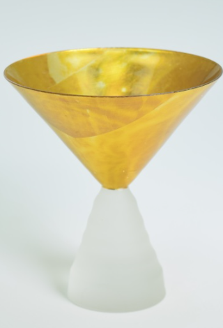 Mouth Blown Dessert Cup w/ Frosted Base