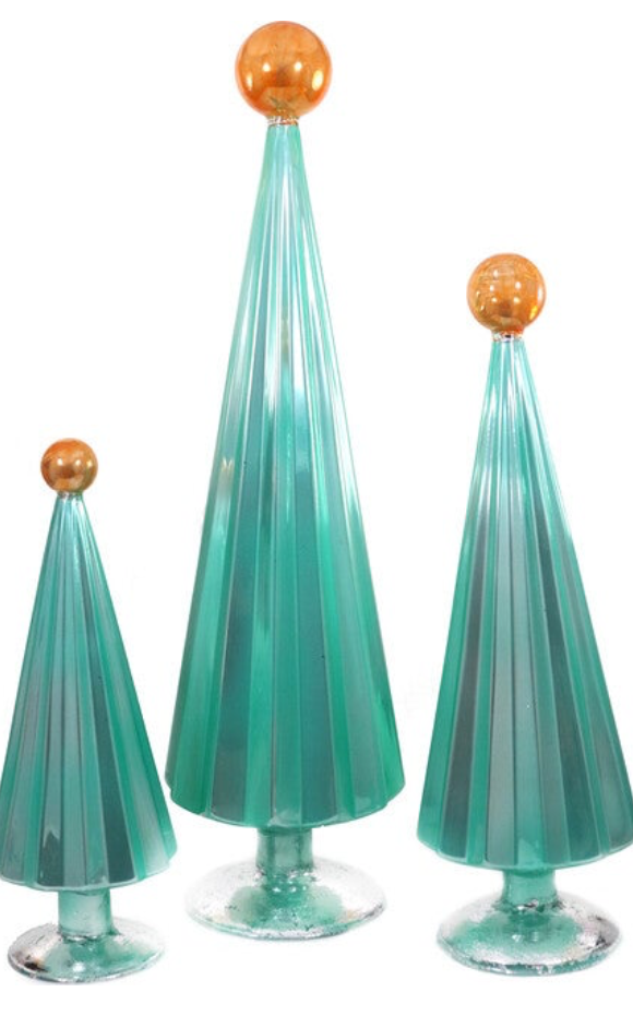 Pleated Tree - Mint and Orange