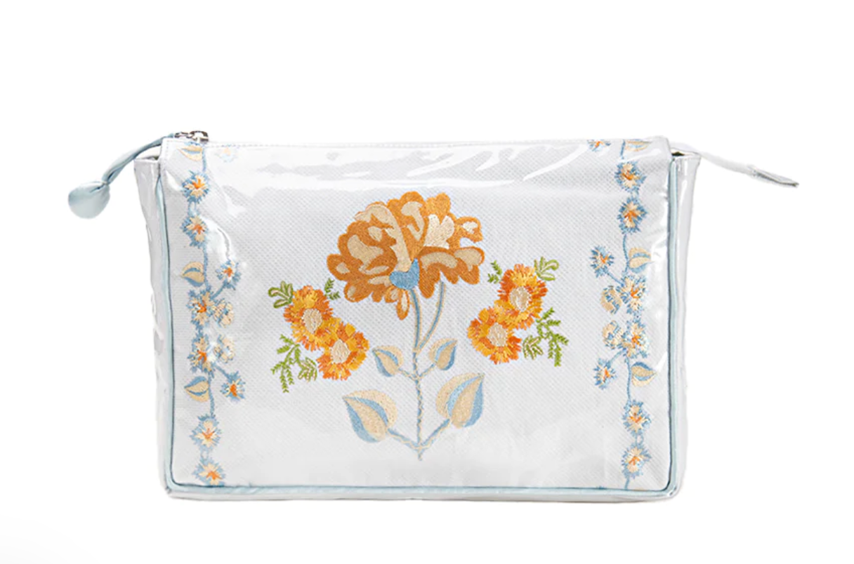 Peony Large Makeup Bag- Blue