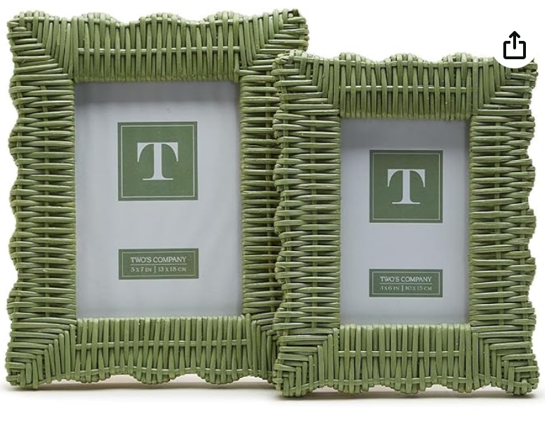 Green Wicker Weave Photo Frame