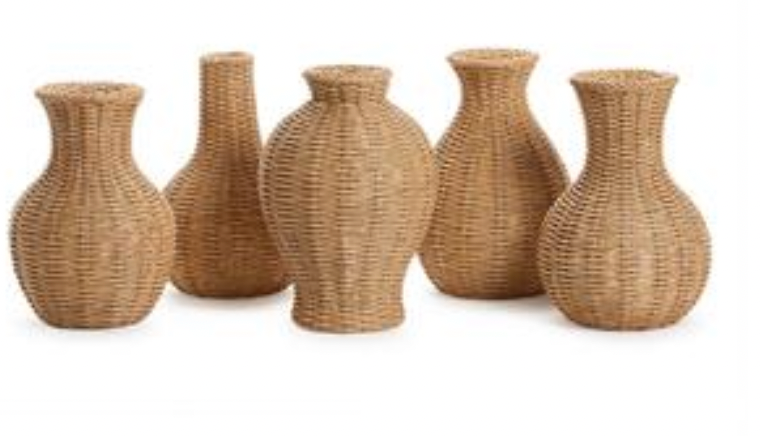 Basket Weave Pattern Bud Vases