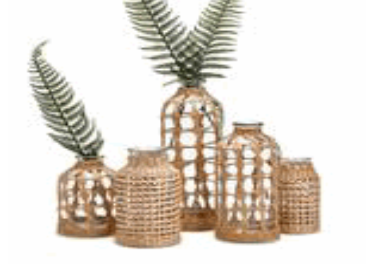 Hand-Woven Lattice Vase