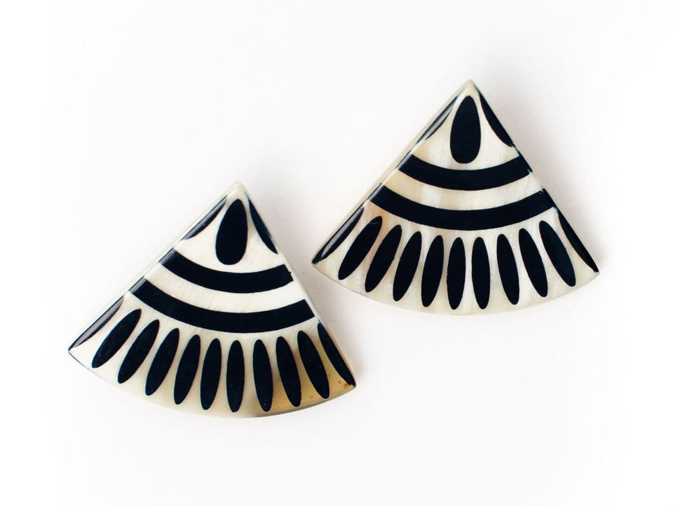 Navy Tile Earrings
