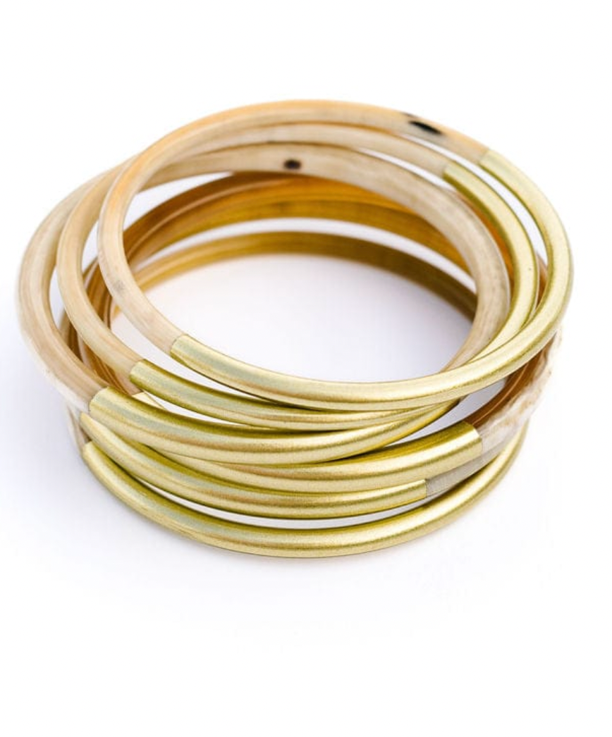 Metallic Gold Mix Bangle Set
