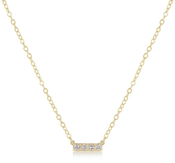 E Newton Significance Bar Necklace- 4 diamond