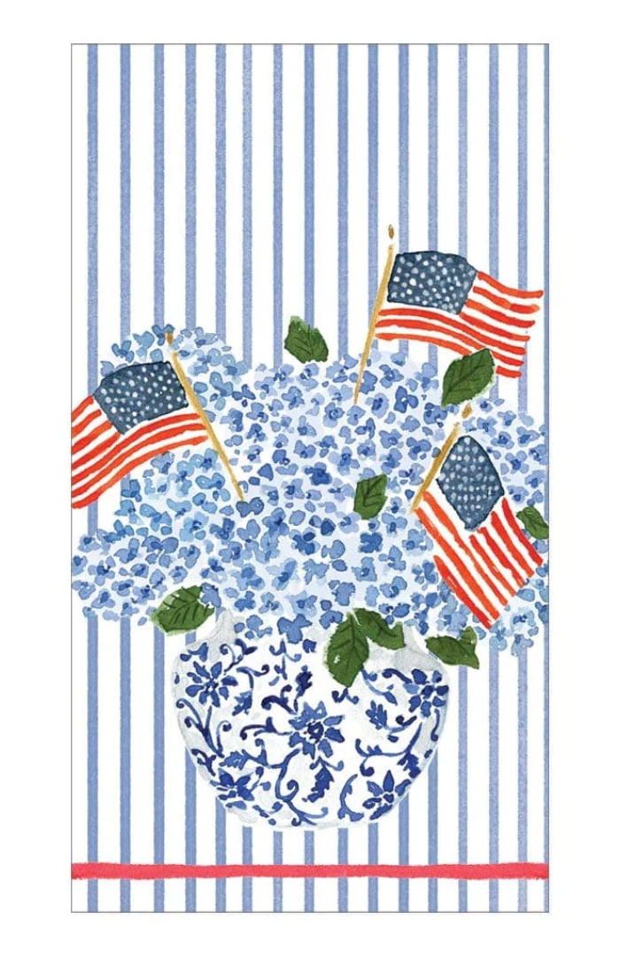 Flags and Hydrangea Guest Napkins
