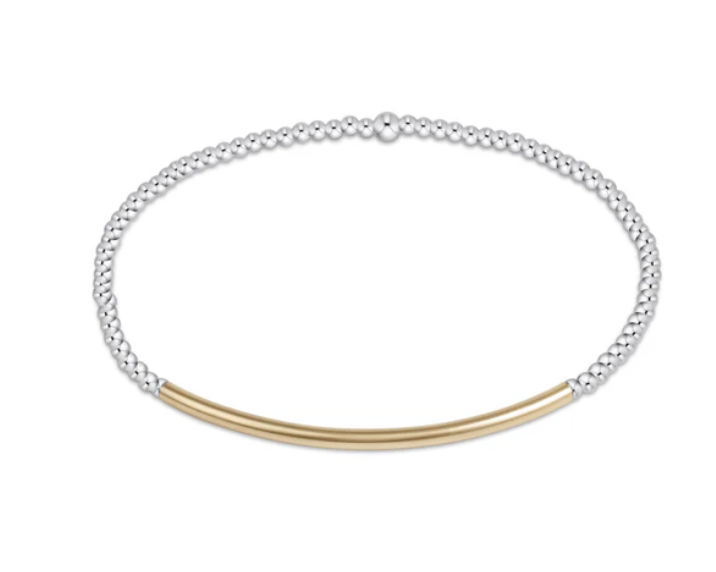 Enewton Classic Sterling Mixed Metal 2mm Bead Bracelet - Bliss Bar Gold