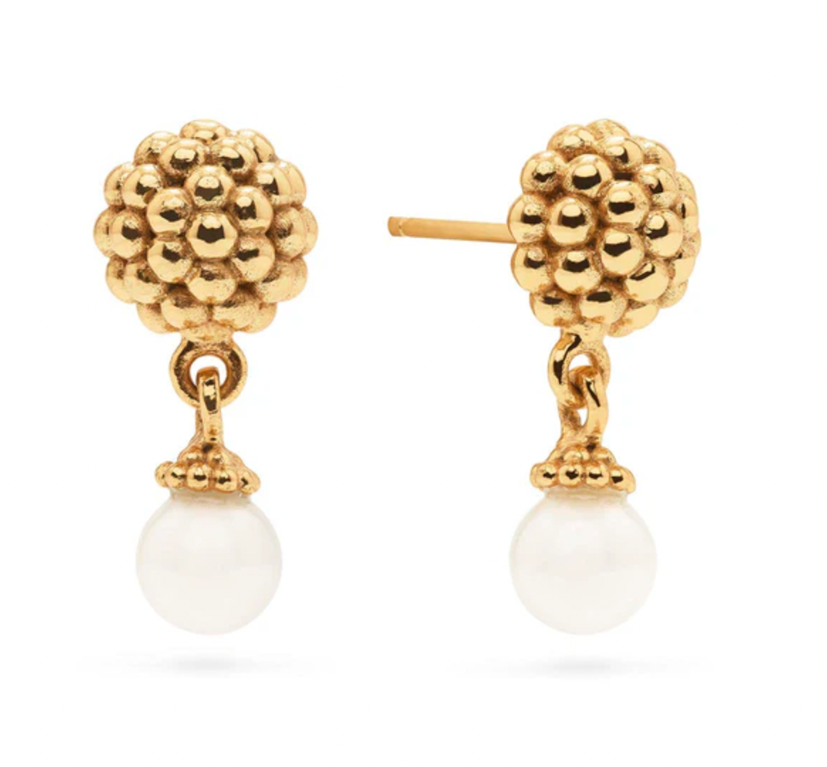 Berry Drops Stud Earrings, Pearl