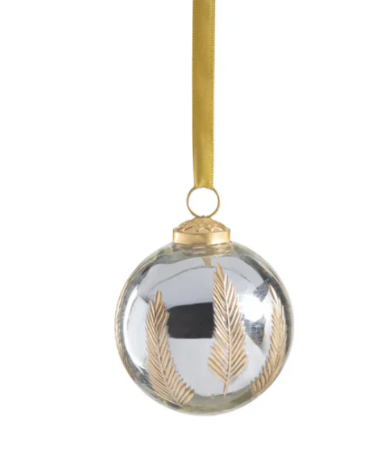 Heritage goldleaf mirrored glass ornament