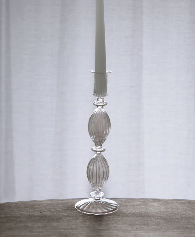 GLASS Cambridge Beryl 10"" Candlestick Holder