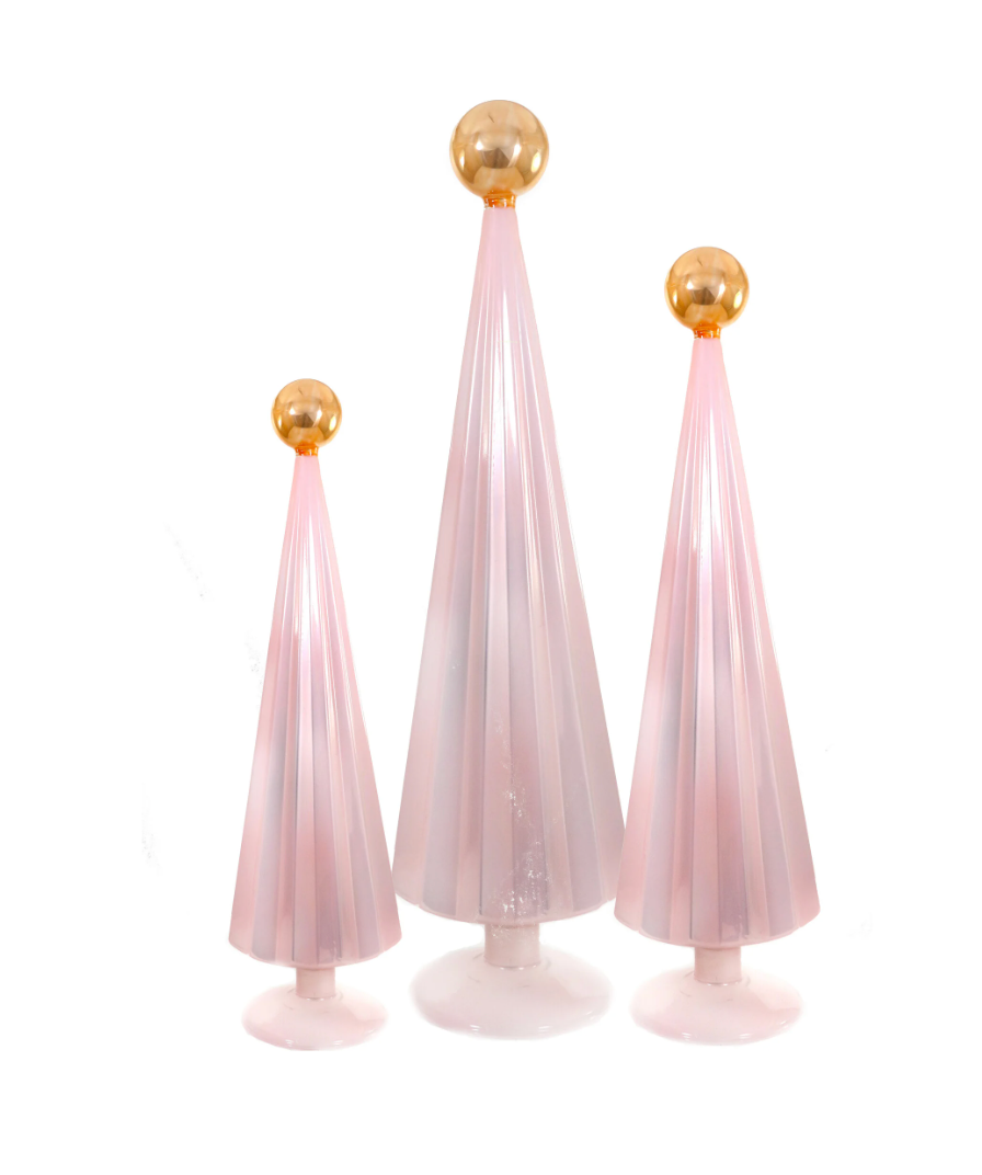 Pleated Tree - Light Pink and Gold