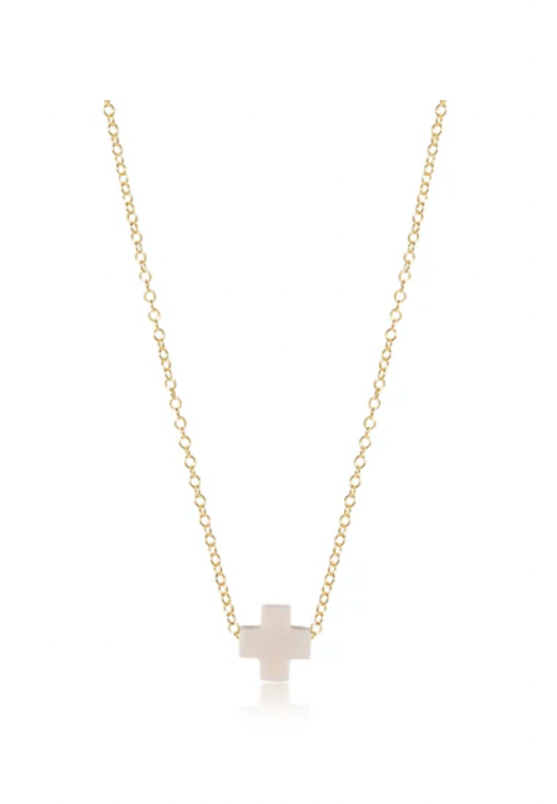 16" Necklace Gold- Signature Cross
