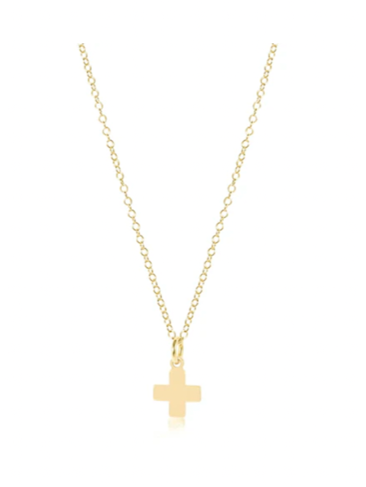 16" Necklace Gold- Signature Cross