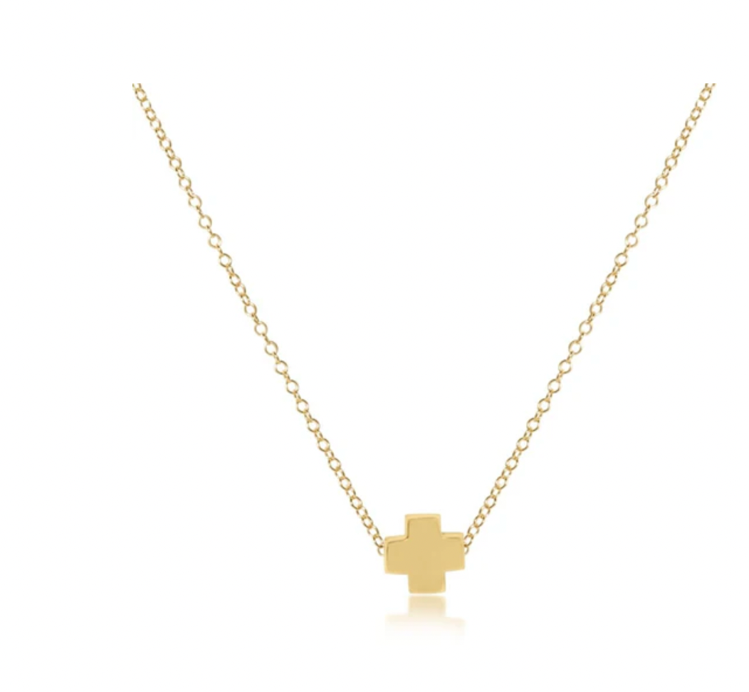 16" Necklace Gold- Signature Cross
