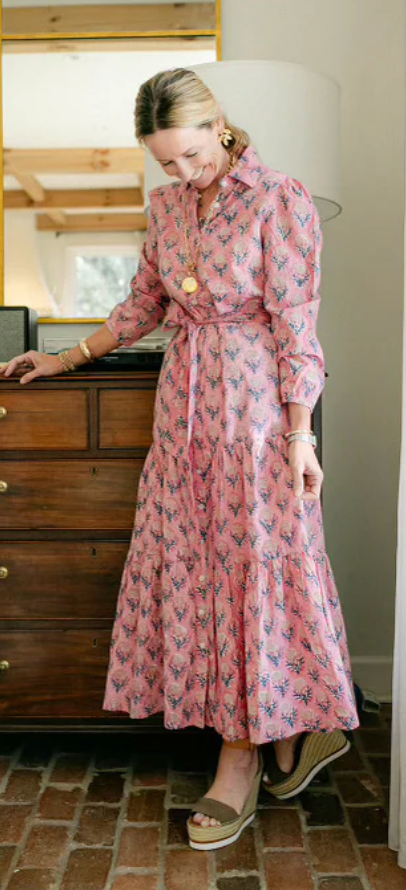 Tanner Dress in Pink Block