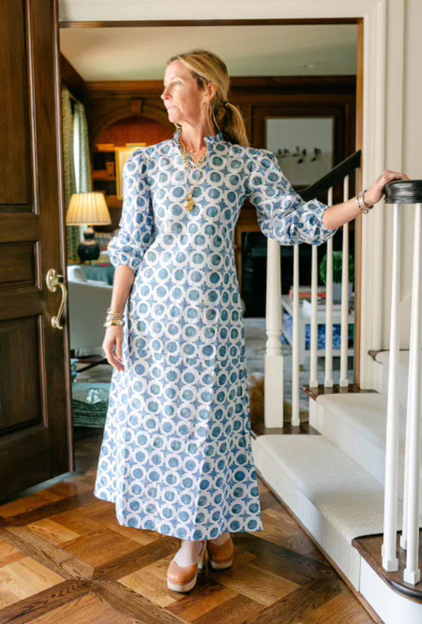 Meagan Dress in Blue Dot