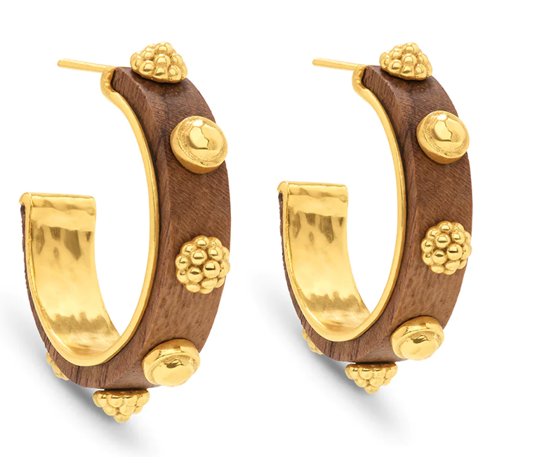 Gaia Hoop Earrings - Teak