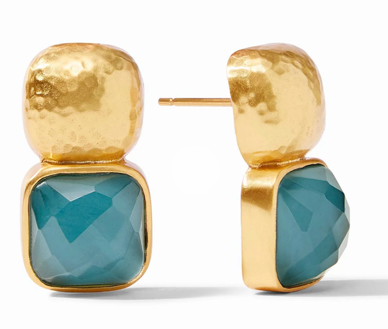 Catalina Stud- Iridescent Peacock Blue