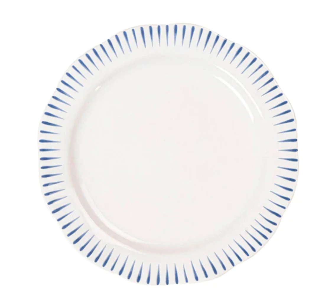 Sitio Stripe Dessert/Salad Plate - Blue