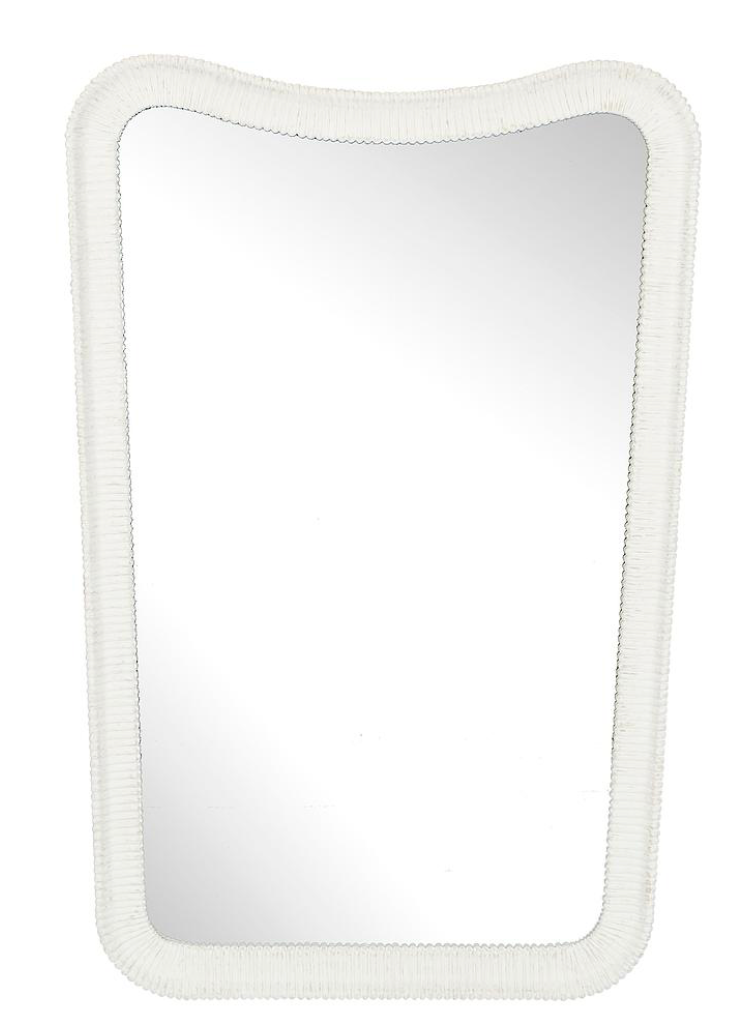 White Ribbed Mirror