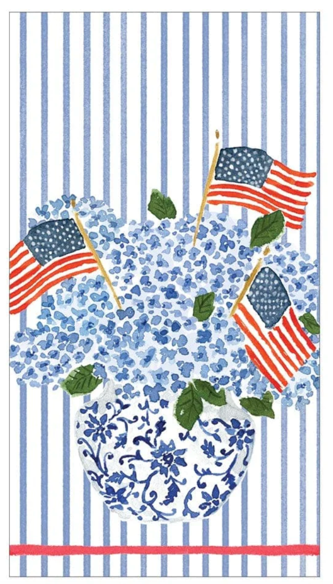 Flags and Hydrangea Cocktail Napkins