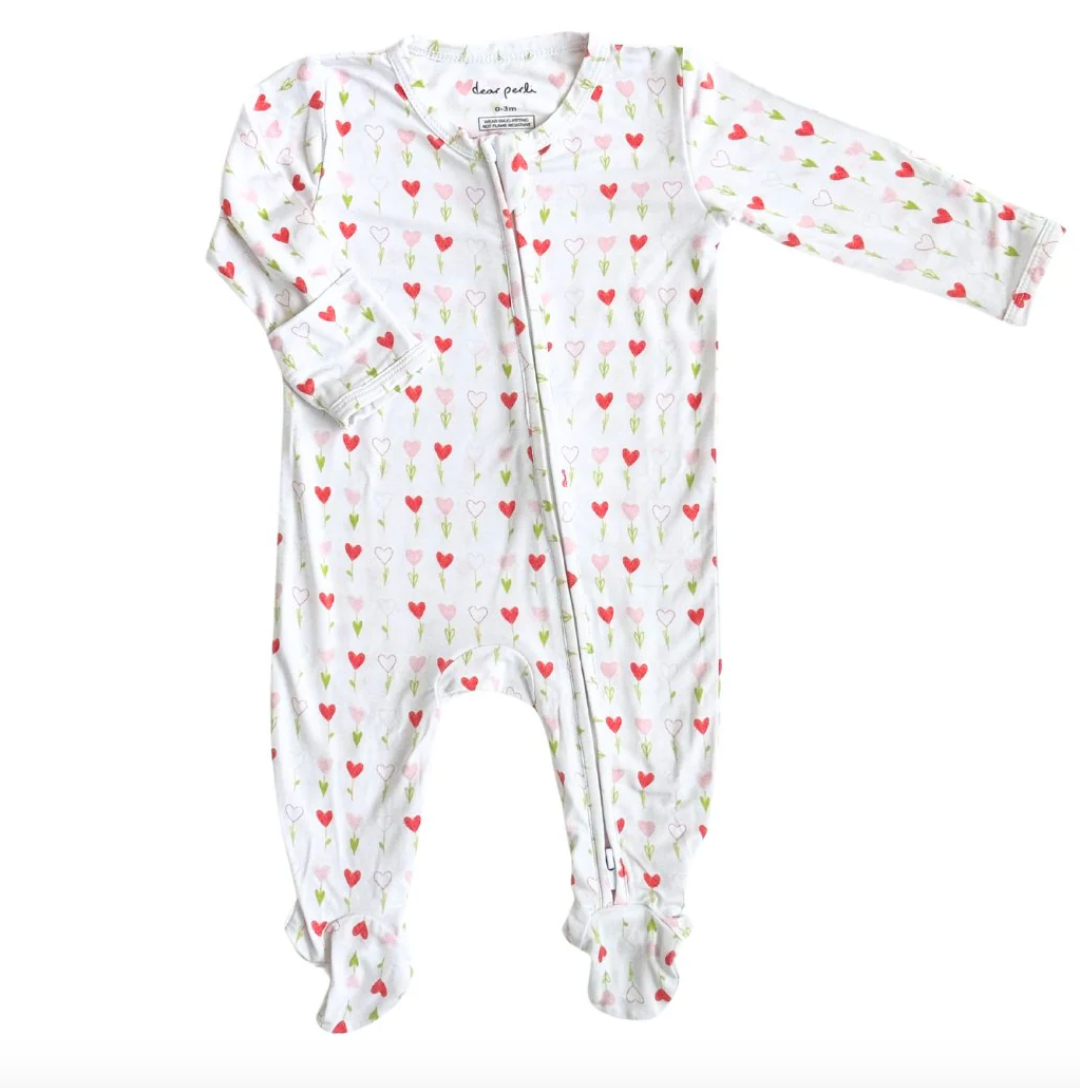 Footie Zippered One Piece in Growing Love, 12-18 mo