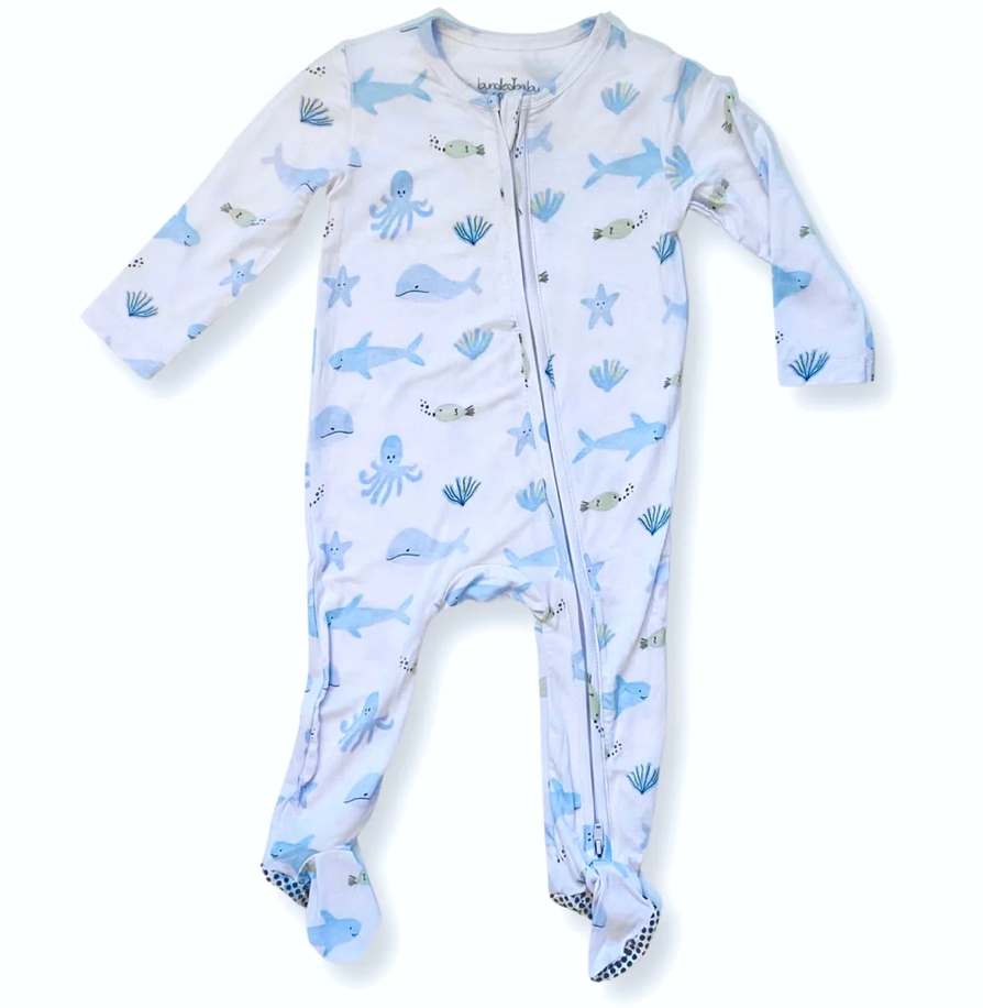 Zippered Footie - Under the Sea, 0-3 mo