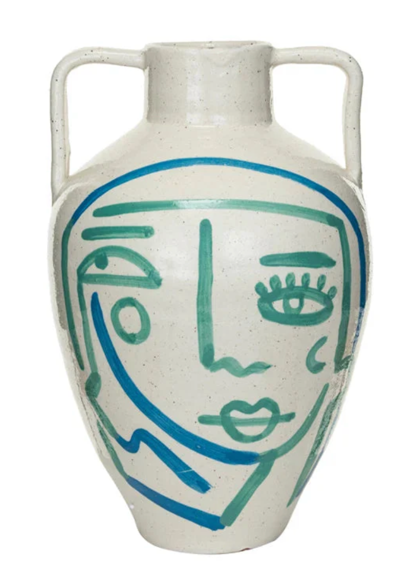 Terra-cotta Urn Abstract Face