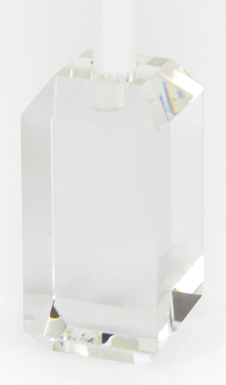 Tizo Designs Hex Edge Crystal Glass Candleholder Large