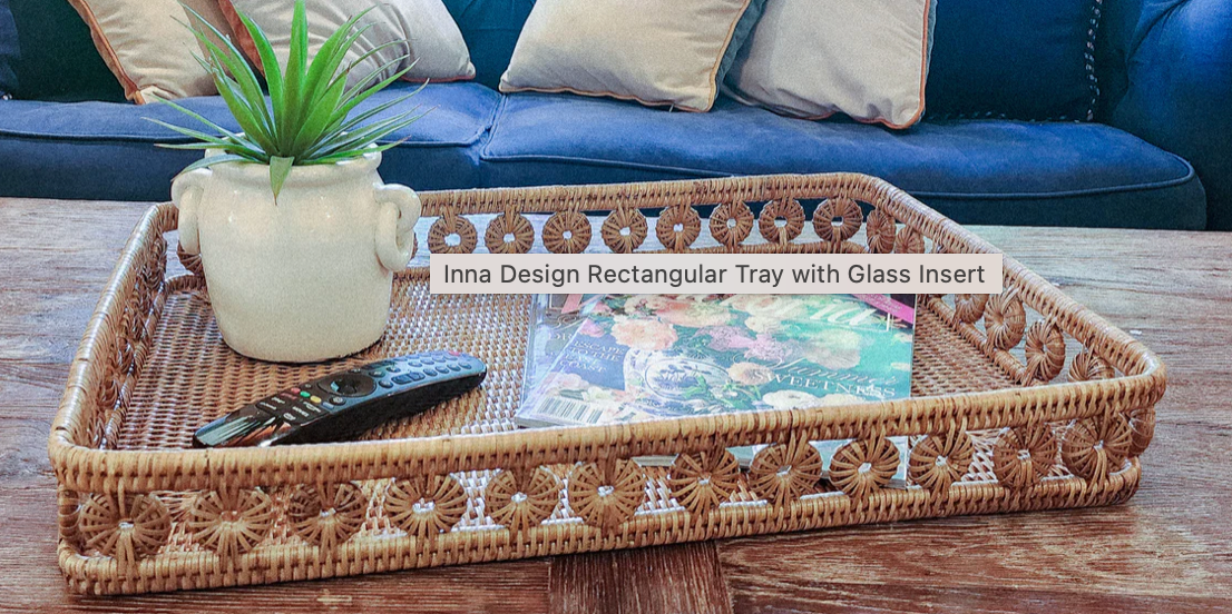 Inna Design Rectangular Tray with Glass Insert