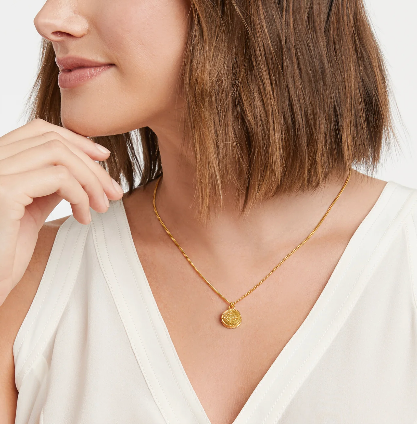 Fleur-de-Lis Solitaire Necklace - Pearl