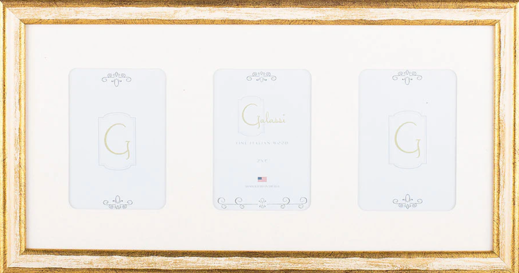 Cream/Gold Florentine w/ Triple Wallet Rectangle Mat